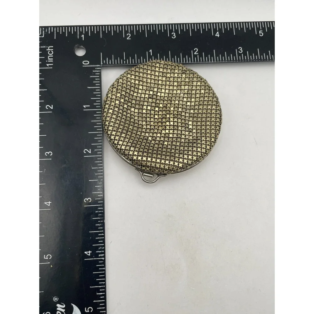 Vintage Mesh Powder Compact Makeup Mirror Case